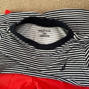 Nautica Navy and White Striped Baby Tee